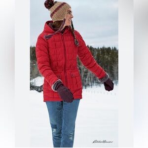 Eddie Bauer Women's Super Sweater Down Parka Size XL